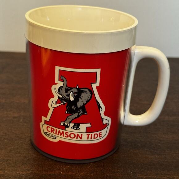 Vintage Thermo-Serv Alabama Crimson Tide Elephant Mug Roll Tide Retro USA NCAA - Picture 2 of 11